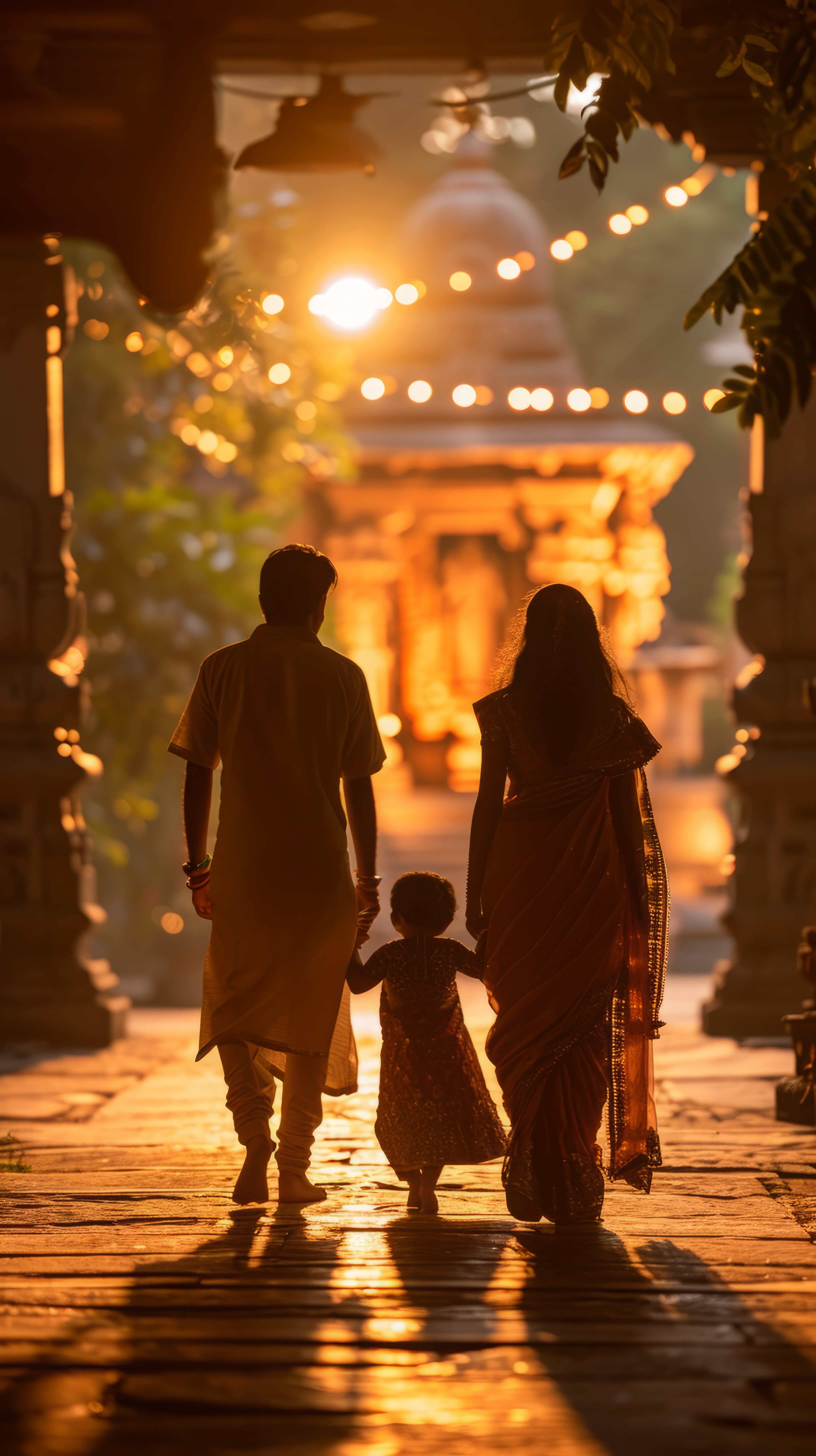 Family enjoying a guided cultural tour in North India