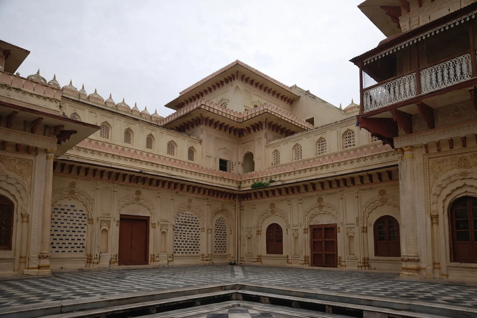 The ornate Kanak Bhawan temple dedicated to Lord Rama and Goddess Sita