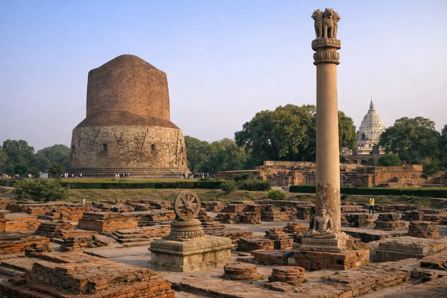 The ancient Dhamek Stupa at Sarnath near Varanasi